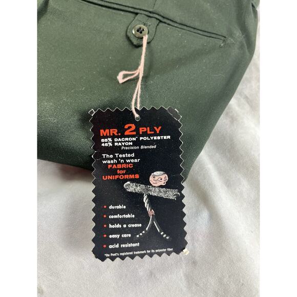 Mr 2 Ply Uniform Pants Work Wear Dark Green Dead Stock NWT Size 34 x 30 - Picture 7 of 8